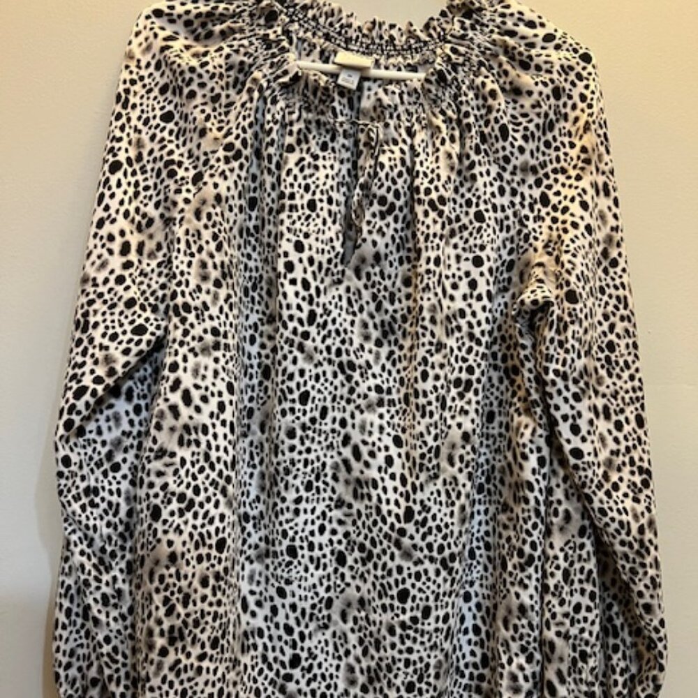 A New Day Leopard Print Blouse, Size M, Like New